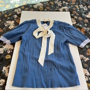 Kate Spade blue bow-tie shirt size XL